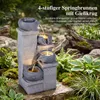 COSTWAY 4-stufiger Springbrunnen, Gartenbrunnen mit LED Produktbild-Vorschau 4