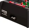 A close-up view of a black Bandito Sport kicker table, showing the score markers and two small soccer balls in a storage compartment. Anteprima dell’immagine prodotto