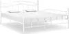 Cadre de lit sans matelas blanc métal 160x200 cm Voir les images du produit 1