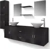 vidaXL 11-tlg. Badmöbel-Set mit Waschbecken und Wasserhahn Produktbild-Vorschau 1