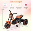 A marketing image showing a child's tricycle with overlaid text and measurements. Produktbild-Vorschau