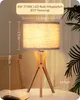 EDISHINE Nachttischlampe Holz, LED Tischlampe mit Leinen Produktbild-Vorschau 5