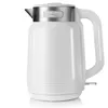 A white electric kettle with a silver lid and handle, shown on a white background. Voir les images du produit
