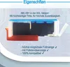 A close-up view of a printer ink cartridge with blue ink, set against a light gray background with circuit board graphics. Produktbild-Vorschau