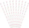 Cannucce di carta con cuori 19cm bianco rosa set da 10 Anteprima dell’immagine prodotto 2