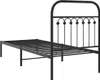 vidaXL Rama łóżka z zagłówkiem metalowa czarna 80x200 cm Podgląd zdjęcia produktu 6
