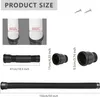 Product size chart showing different dimensions of downspout extensions and screws. Produktbild-Vorschau