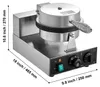 A stainless steel waffle maker with dimensions indicated. Náhled obrázku produktu