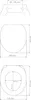 Diagrams showing the dimensions of a toilet seat. Produktbild-Vorschau