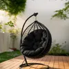 Okrągła Poduszka na Huśtawkę Wiszącą 130 cm - Czarna, Podgląd zdjęcia produktu 8