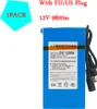 A blue rechargeable battery pack with black cables and a label with product information. Produktbild-Vorschau