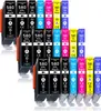 A collection of printer ink cartridges arranged in rows. Produktbild-Vorschau