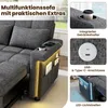 Tweezits slaapbank - 145 x 141,5 x 90 cm, grijs Productafbeelding-voorbeeld 5