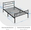 A diagram of a bed frame with dimensions and specifications. Produktbild-Vorschau
