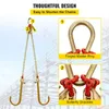 A chain hoist with two chains, each ending in a hook, shown with close-up insets of the master ring and shackles. Podgląd zdjęcia produktu