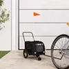 vidaXL Fahrradanhänger Hunde Schwarz Oxford-Gewebe und Produktbild-Vorschau 2