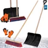 A collection of snow removal tools including shovels, brooms, and gloves, laid out on a snowy surface. Náhľad obrázku produktu