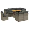 vidaXL 9-tlg. Garten-Sofagarnitur mit Kissen Grau Poly Produktbild-Vorschau 1