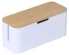 Relaxdays kabelbox voor stekkerdoos, bamboe, met deksel, Productafbeelding-voorbeeld 1
