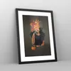 Gerahmtes Poster - Schwarzer Rahmen - Frau Katze Blumen - Produktbild-Vorschau 8