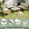 MERAX Gartenlounge-Set 4-tlg. aus Leder-Rattan-Einzelsofa Produktbild-Vorschau 5