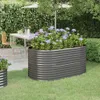 vidaXL Hochbeet Verzinkter Stahl 152x80x68 cm Grau Produktbild-Vorschau 2