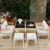 Merax Gartenmöbel-Set 7-teilig mit 4 Sesseln & 2 Hockern, Produktbild-Vorschau 4