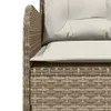 vidaXL Gartensofa in L-Form mit Kissen Beige Poly Rattan Produktbild-Vorschau 7