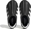 A top-down view of a pair of black Adidas Adifom Superstar shoes with white stripes. Voir les images du produit