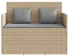 vidaXL Záhradná lavica s vankúšmi Béžová Poly Rattan Náhľad obrázku produktu 4