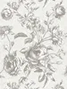 Tapete Rosen-Muster im Vintage Zeichen Stil – Grau, Creme Produktbild-Vorschau 1
