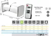 Diagram and specifications for a wall-mounted heat recovery unit, along with a remote control. Produktbild-Vorschau