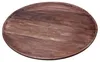 Plateau décoratif rond en bois de noyer naturel - 38 cm - Voir les images du produit 1