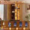 Flieks vitrinekast met glas en LED-verlichting, vrijstaande Productafbeelding-voorbeeld 2