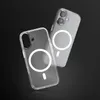 Two clear phone cases with white magnetic rings are shown against a black background. Produktbild-Vorschau