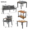 A collage of different furniture pieces with dimensions indicated. Produktbild-Vorschau