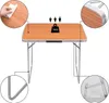 Aluminium Campingtafel - 60 cm x 70 cm x 80 cm - MDF-Blatt Produktbild-Vorschau 5