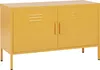 BELIANI Metallschrank Gelb Stahl 100 x 40 x 65 cm Sideboard Produktbild-Vorschau 1