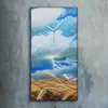 Wohnzimmer-Bild Leinwand Uhr 30x60 Gemälde Feld Weizen Produktbild-Vorschau 2