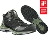 A pair of black and green Albatros safety boots, with the sole of one boot shown separately. Anteprima dell’immagine prodotto
