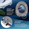 A close-up marketing image of a toilet seat, highlighting its features with text overlays and zoomed-in sections. Produktbild-Vorschau
