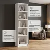 SELO Nowoczesny regał na książki 50 x 31 x 183 cm – biały – Podgląd zdjęcia produktu 2