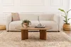 A living room scene with a couch, coffee table, and rug. Voir les images du produit