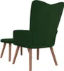 vidaXL Poltrona relax con sgabello in velluto verde scuro Anteprima dell’immagine prodotto 3