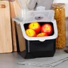 Bac à légumes et fruits avec couvercle noir 12 l Voir les images du produit 6
