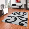 Designer Teppich Maui Grau Schwarz Ranken, Größe:140x200 cm Produktbild-Vorschau 1