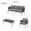 Diagrams and dimensions of a garden lounge set. Podgląd zdjęcia produktu