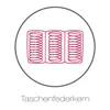 A graphic illustration of pocket springs inside a circle, with text below. Produktbild-Vorschau