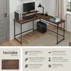 Bureau MELROSE 140x130x76,5cm - Bois foncé industriel, Voir les images du produit 2