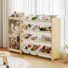 Spielzeug-Organizer 2-in-1, 12 Behälter, Kiefernholz, 120x28x80 cm Productafbeelding-voorbeeld